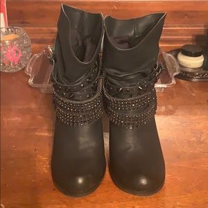 Black Chain Booties